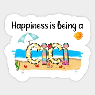 Happiness Is Being A Cici Summer Beach Happy Mother's Day Sticker